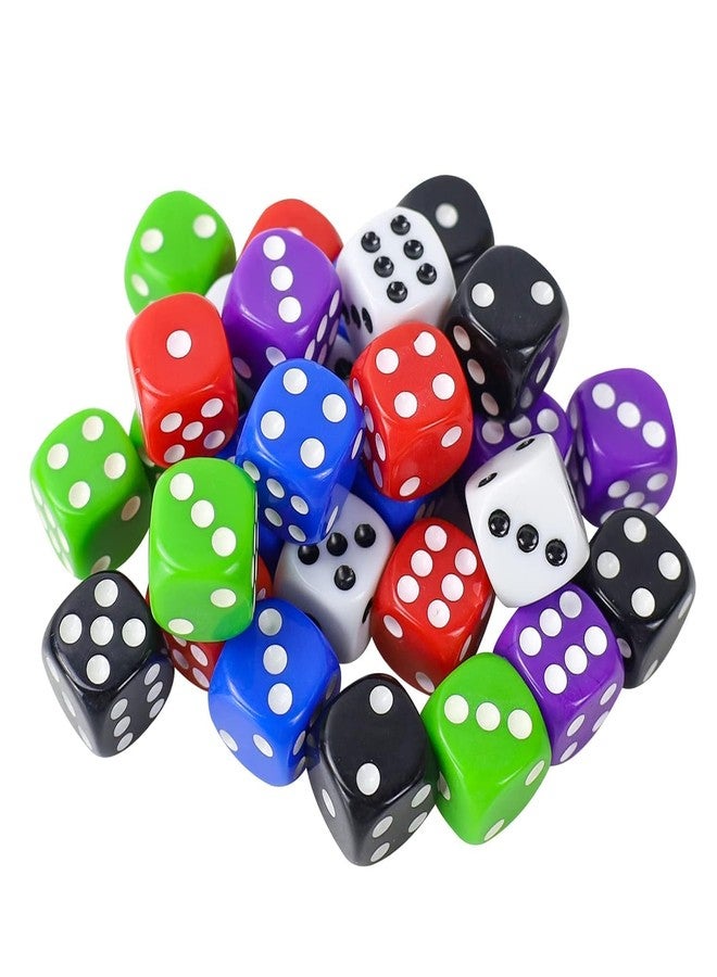LUCKYMORDEN مجموعة نرد لاكي موردن ذات 6 أوجه، 10 ألوان، نرد ألعاب أكريليك 16 مم لألعاب DND، MTG، RPG، Tenzi، Yahtze، Bunco، ألعاب الطاولة، تعليم الرياضيات (30 قطعة، 6 ألوان) - Image 5